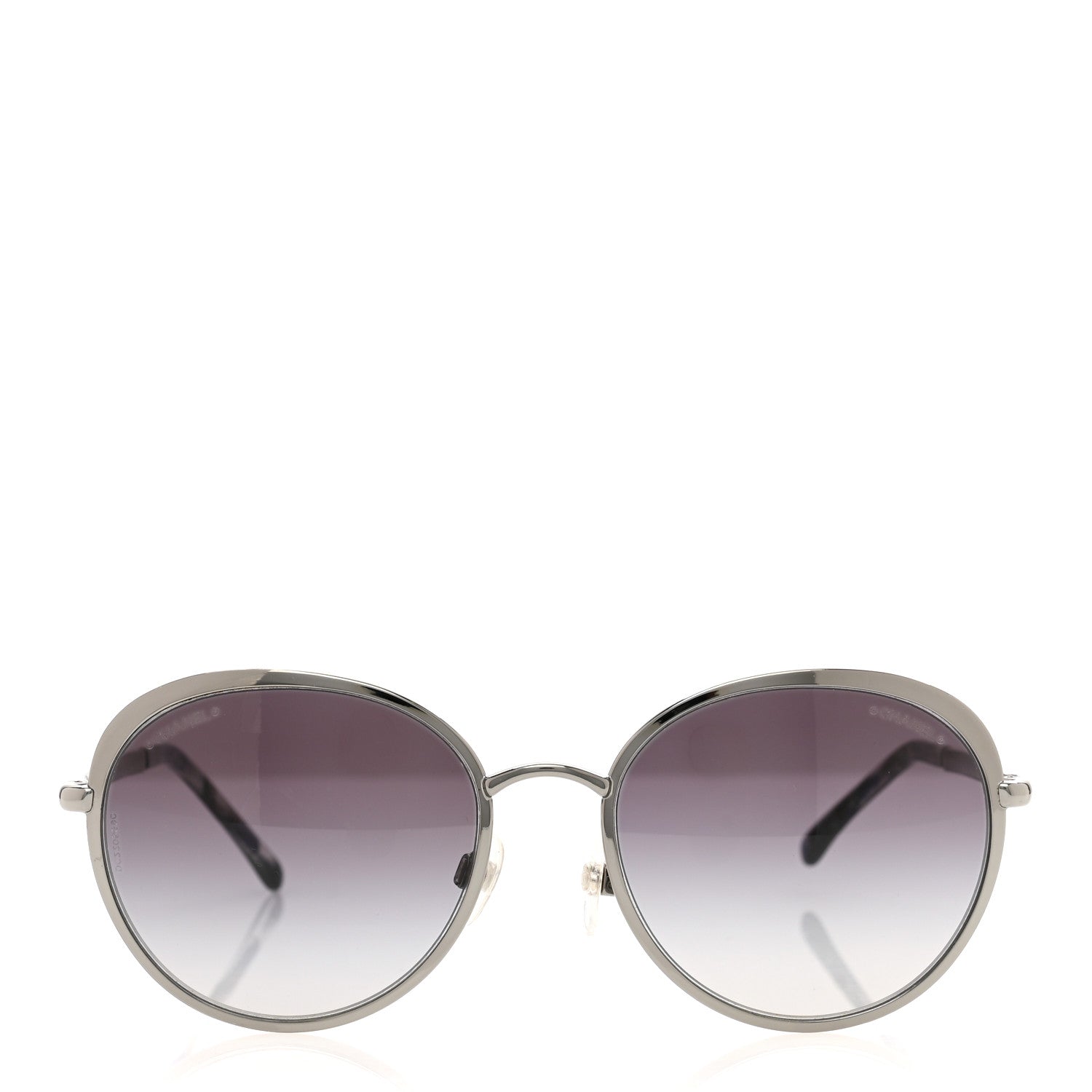 Chanel Round Spring Sunglasses 4206 Black Silver 2 of 7