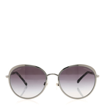 Chanel Round Spring Sunglasses 4206 Black Silver 2 of 7