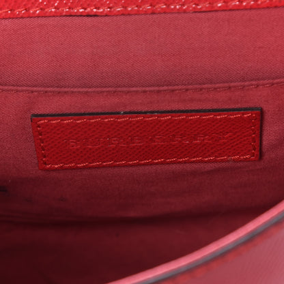 Burberry Patent Calfskin Haymarket Check Maydown Crossbody Bag Red 8 of 19