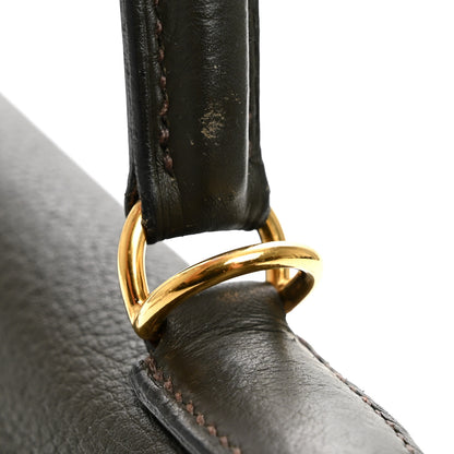 Hermes Vache Liegee Kelly Retourne 35 Vert Bronze 17 of 20