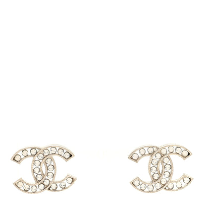 Chanel Crystal CC Earrings Silver 1 of 5