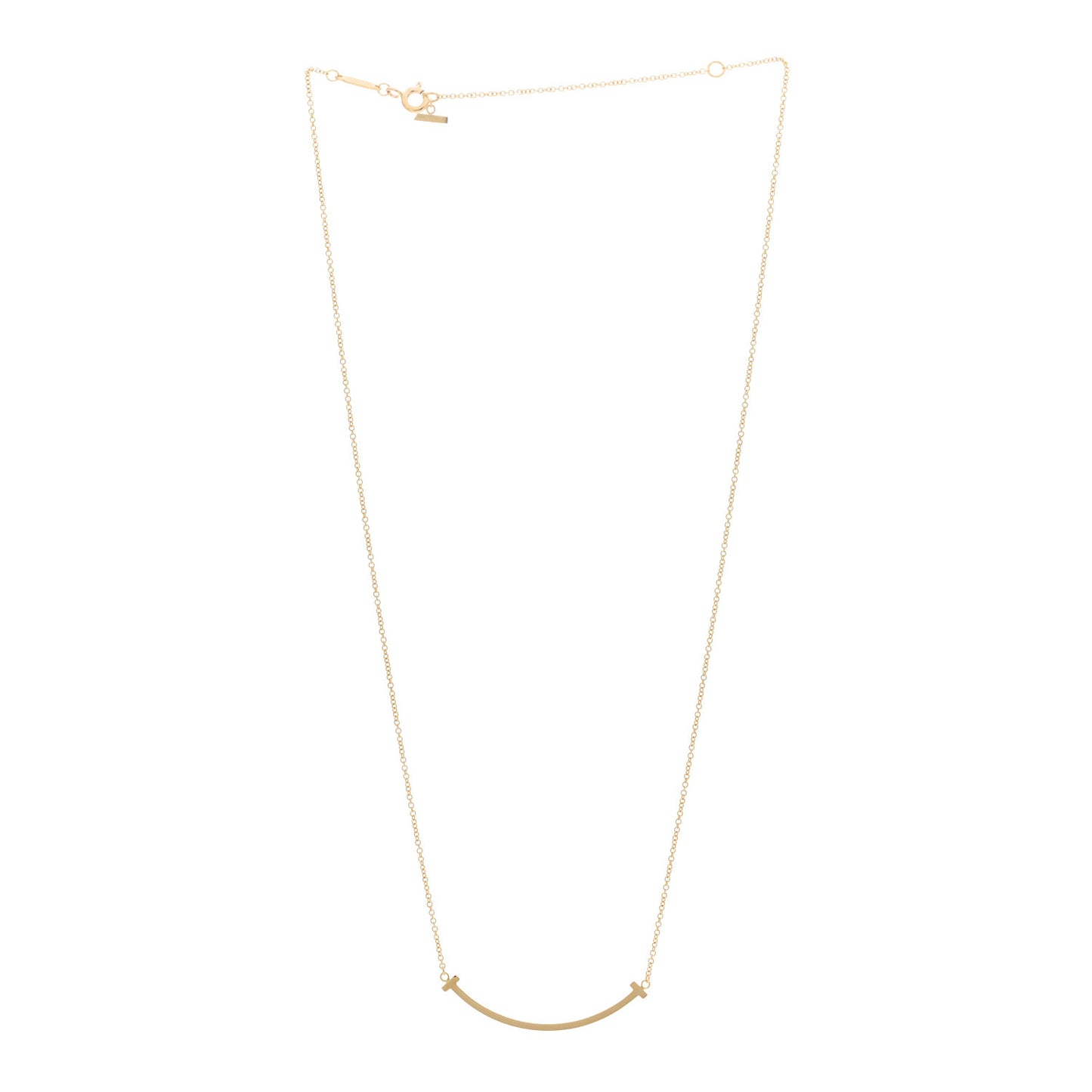 18K Yellow Gold Small T Smile Pendant Necklace