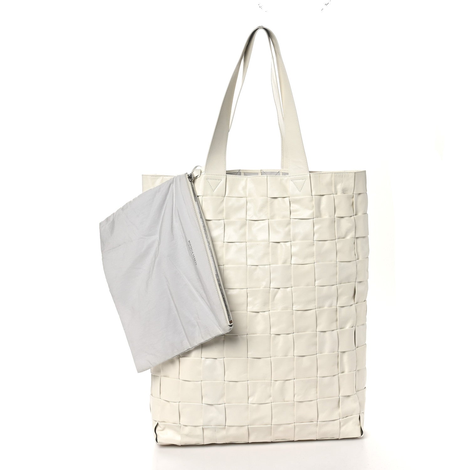 Bottega Veneta Calfskin Maxi Intrecciato Cassette Tote White 3 of 10