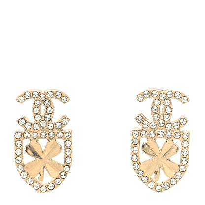 Chanel Crystal CC Sergeant Chanel Earrings Gold 1 of 4