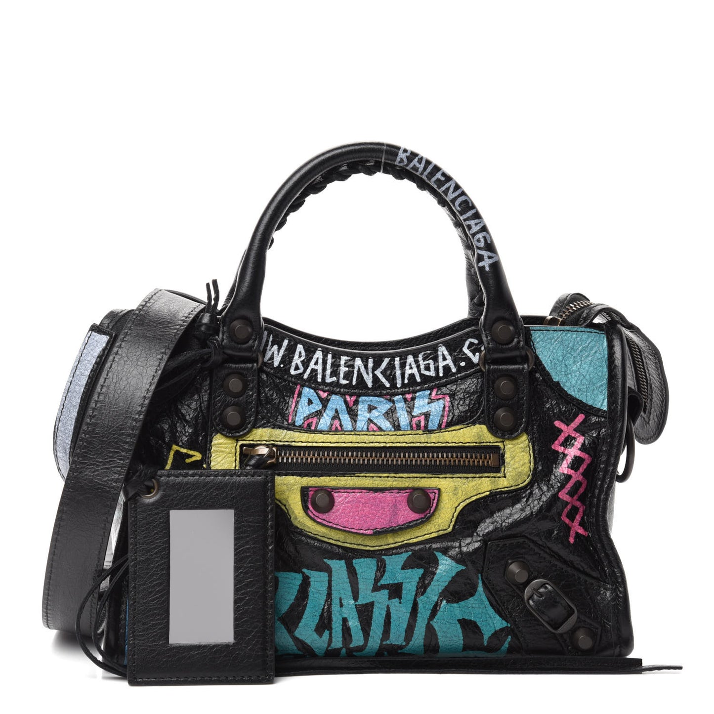 Agneau Arena Graffiti All Over Classic Hardware Mini City Black Multicolor