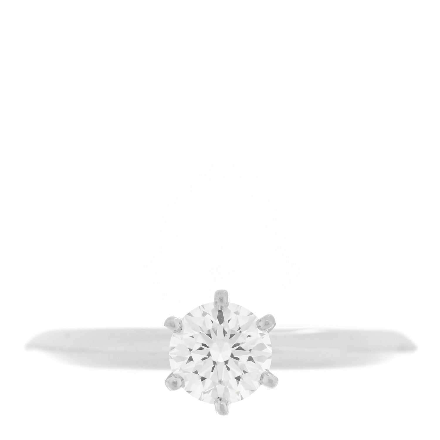 Tiffany Platinum Diamond .53ct Solitaire Engagement Ring 53 6.5 1 of 5