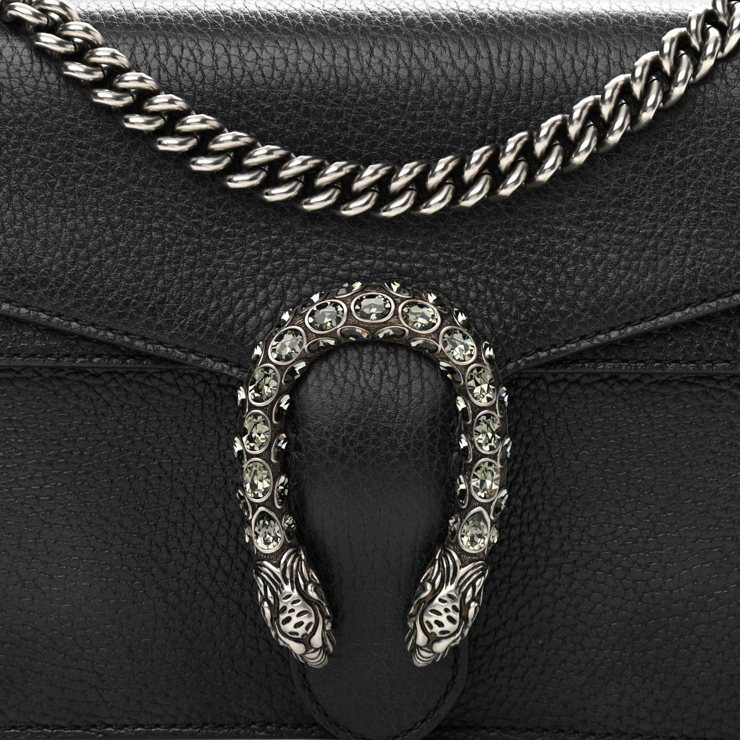 Pebbled Calfskin Small Dionysus Shoulder Bag Black