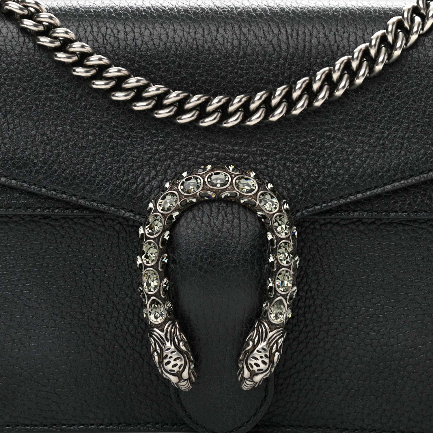 Gucci Pebbled Calfskin Small Dionysus Shoulder Bag Black 7 of 11