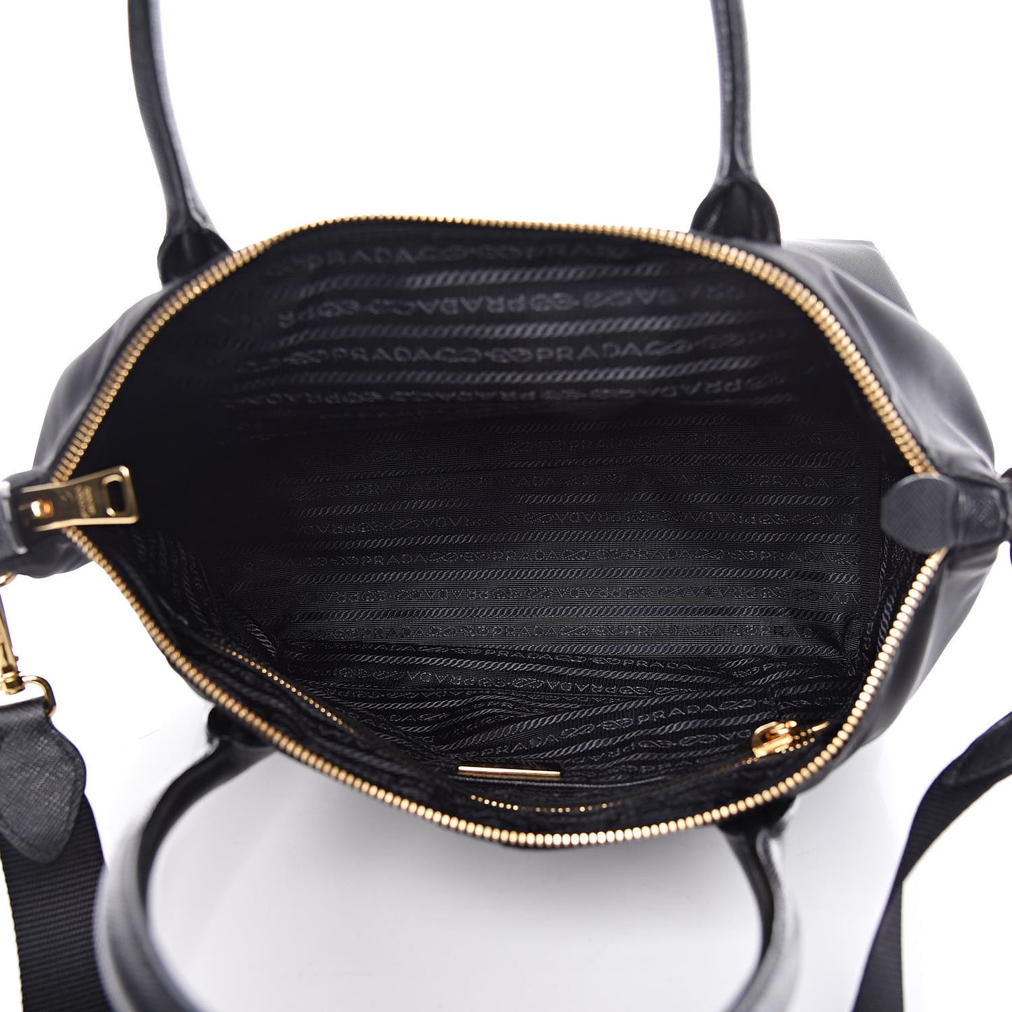 Saffiano Tessuto Nylon Tote Black