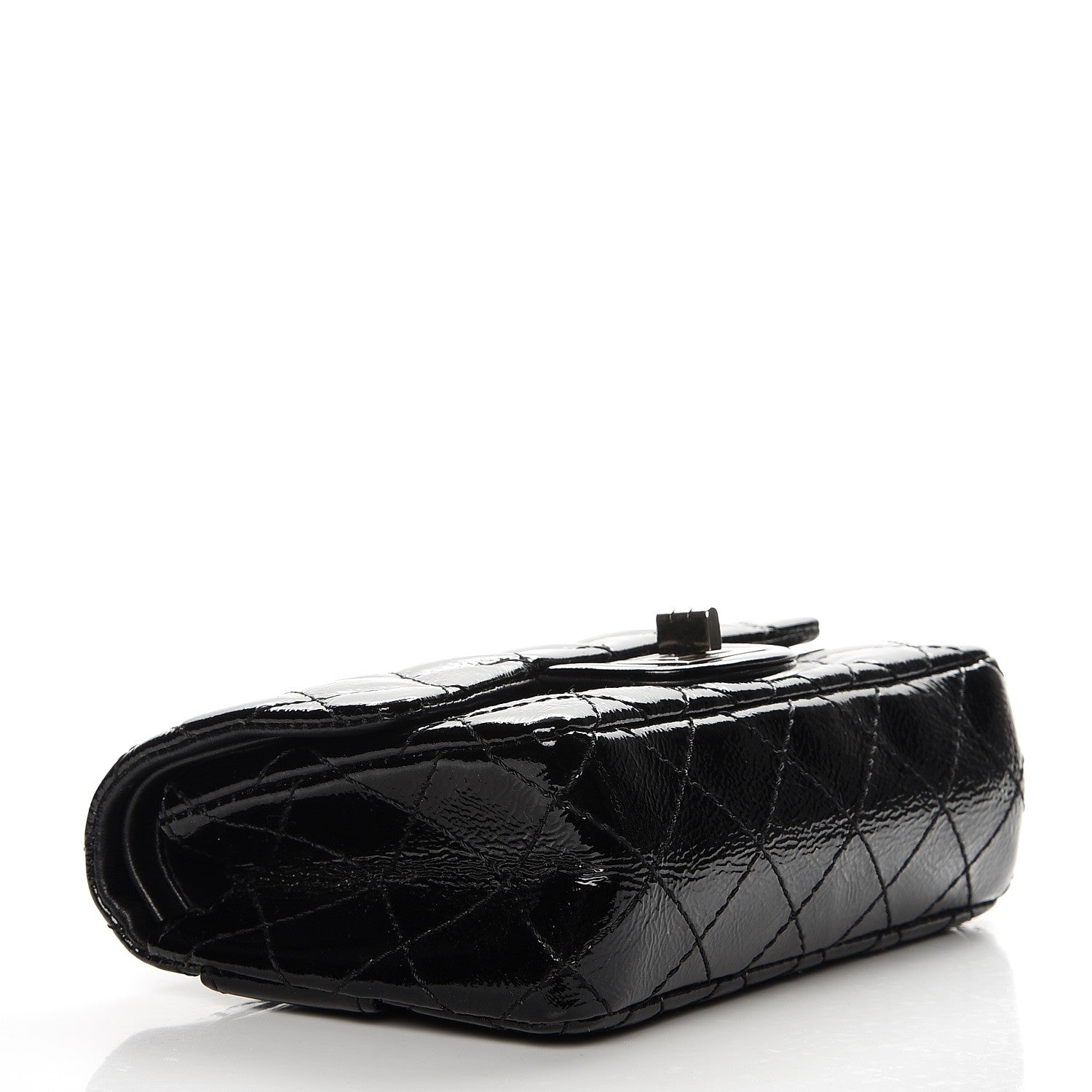 Chanel Patent Quilted Reissue Flap Clutch Bag Black 7 of 12