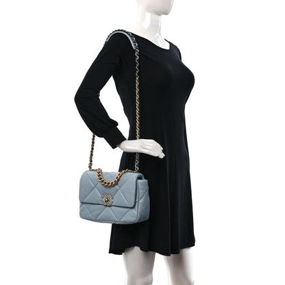 Chanel Lambskin Quilted Medium Chanel 19 Flap Light Blue 2 of 10