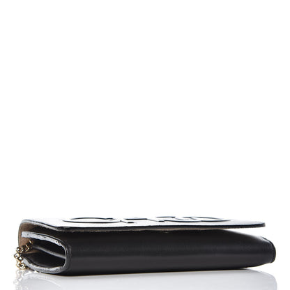 Jimmy Choo Lambskin Logo Emossed Wallet On Chain Black 4 of 9