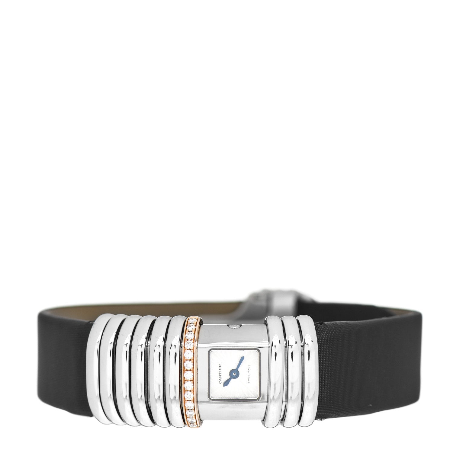 Cartier Stainless Steel 18K Pink Gold Satin Diamond 16mm Declaration Quartz Watch 3 of 5