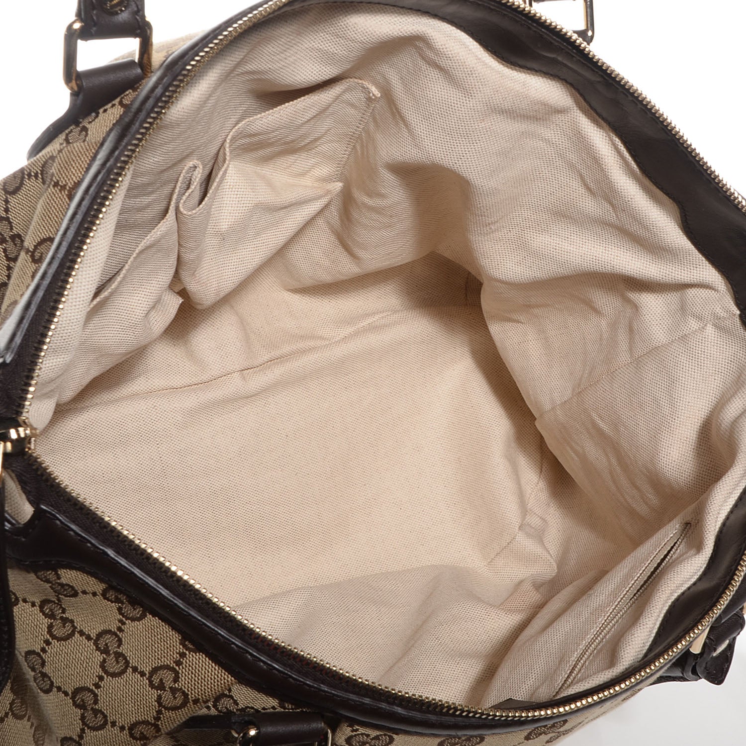 Gucci Monogram Large Sukey Top Handle Bag Beige Dark Brown 5 of 9