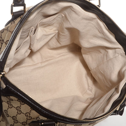Gucci Monogram Large Sukey Top Handle Bag Beige Dark Brown 5 of 9