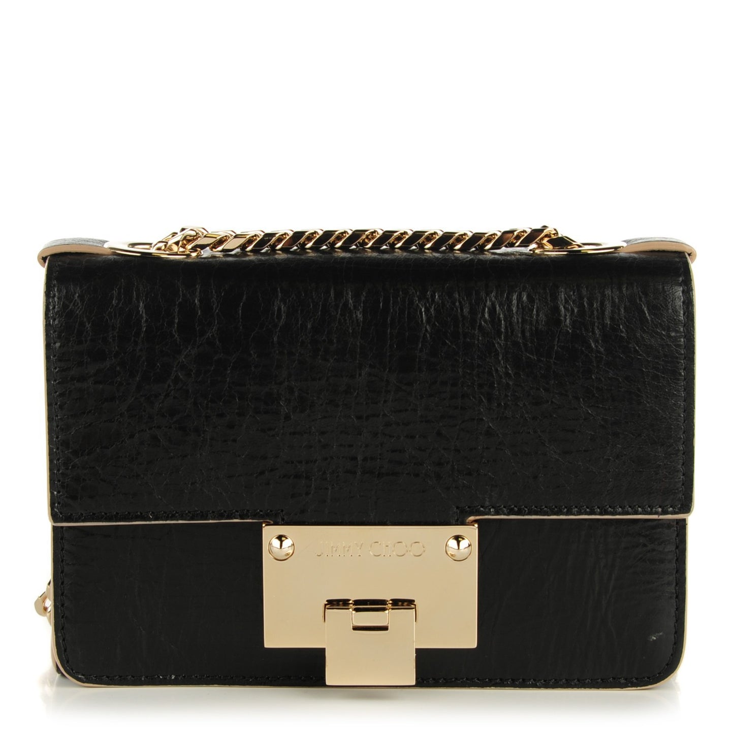 Washed Crinkled Calfskin Mini Rebel Crossbody Bag Black