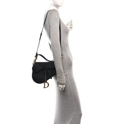 Christian Dior Grained Calfskin Saddle Bag With Strap Black 2 of 12