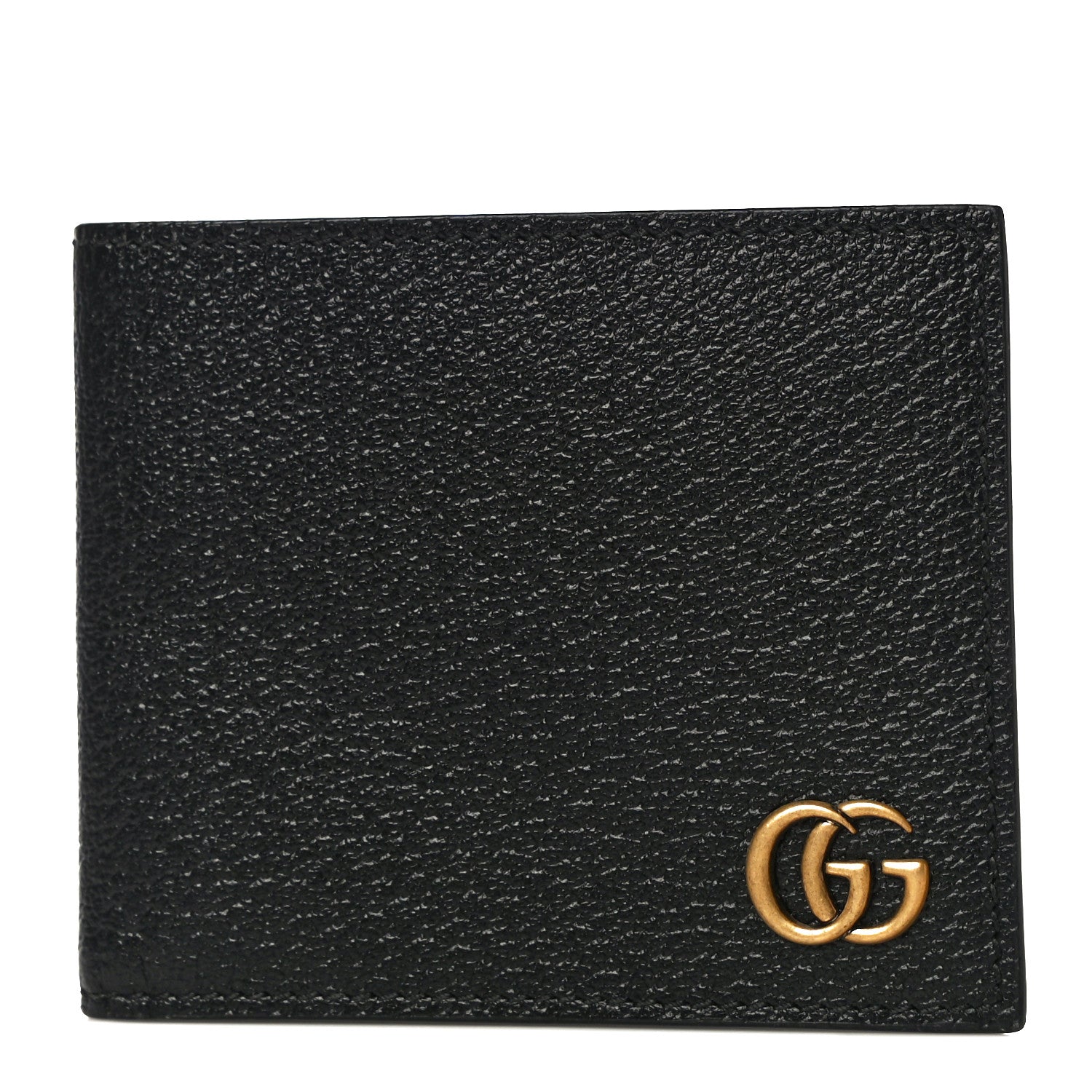 Gucci Calfskin Boar Effect GG Marmont Bi-Fold Wallet Black 1 of 11