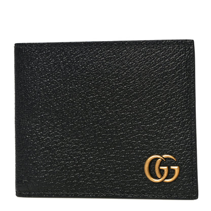Gucci Calfskin Boar Effect GG Marmont Bi-Fold Wallet Black 1 of 11
