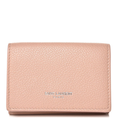 Saint Laurent Grained Calfskin Paris Petite Compact Wallet Pale Pink 1 of 8