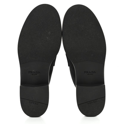 Prada Re-Nylon Gabardine Metal Triangle Logo 40mm Loafer Mules 39.5 Black 5 of 13