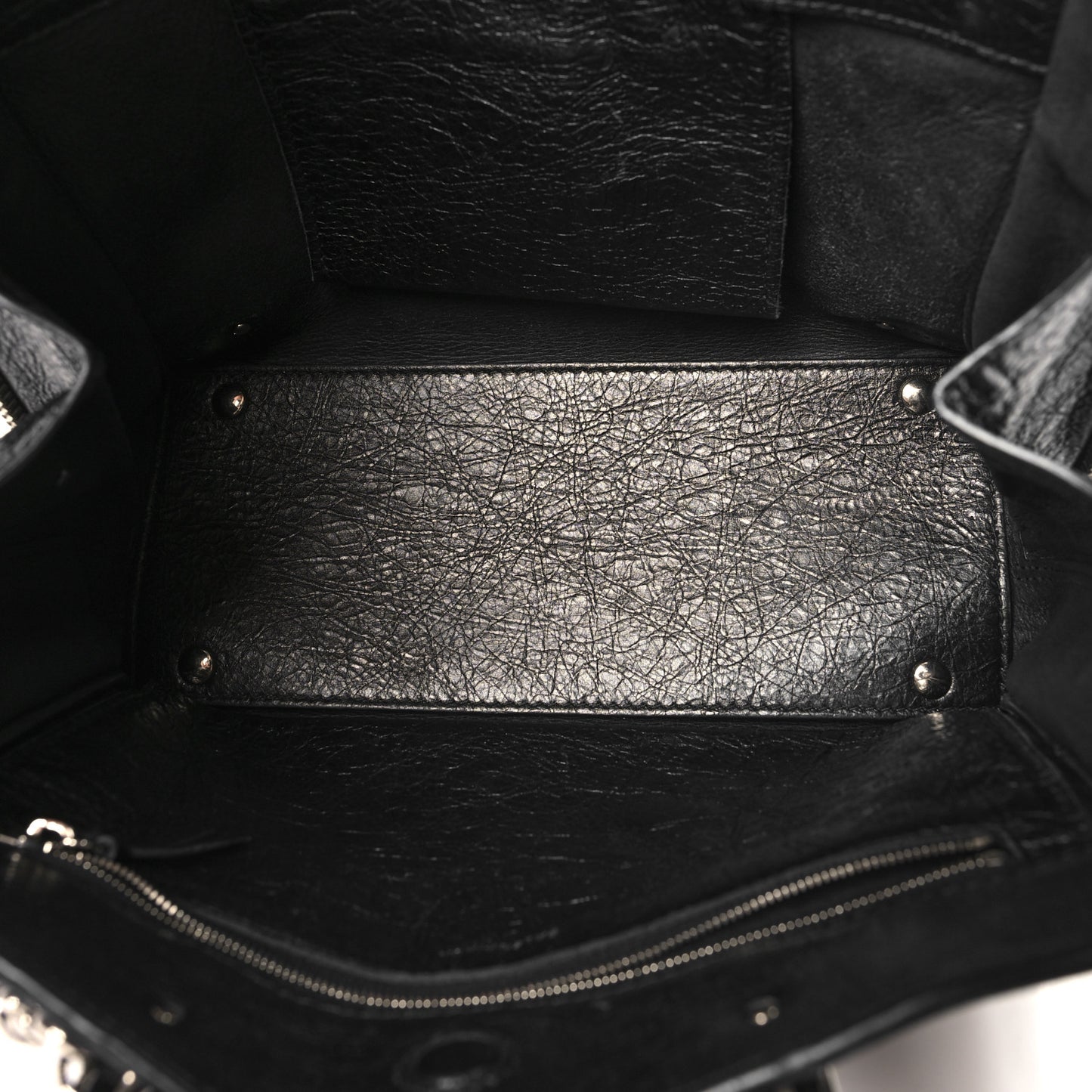 Agneau Graffiti Papier A6 Zip Around Tote Black White