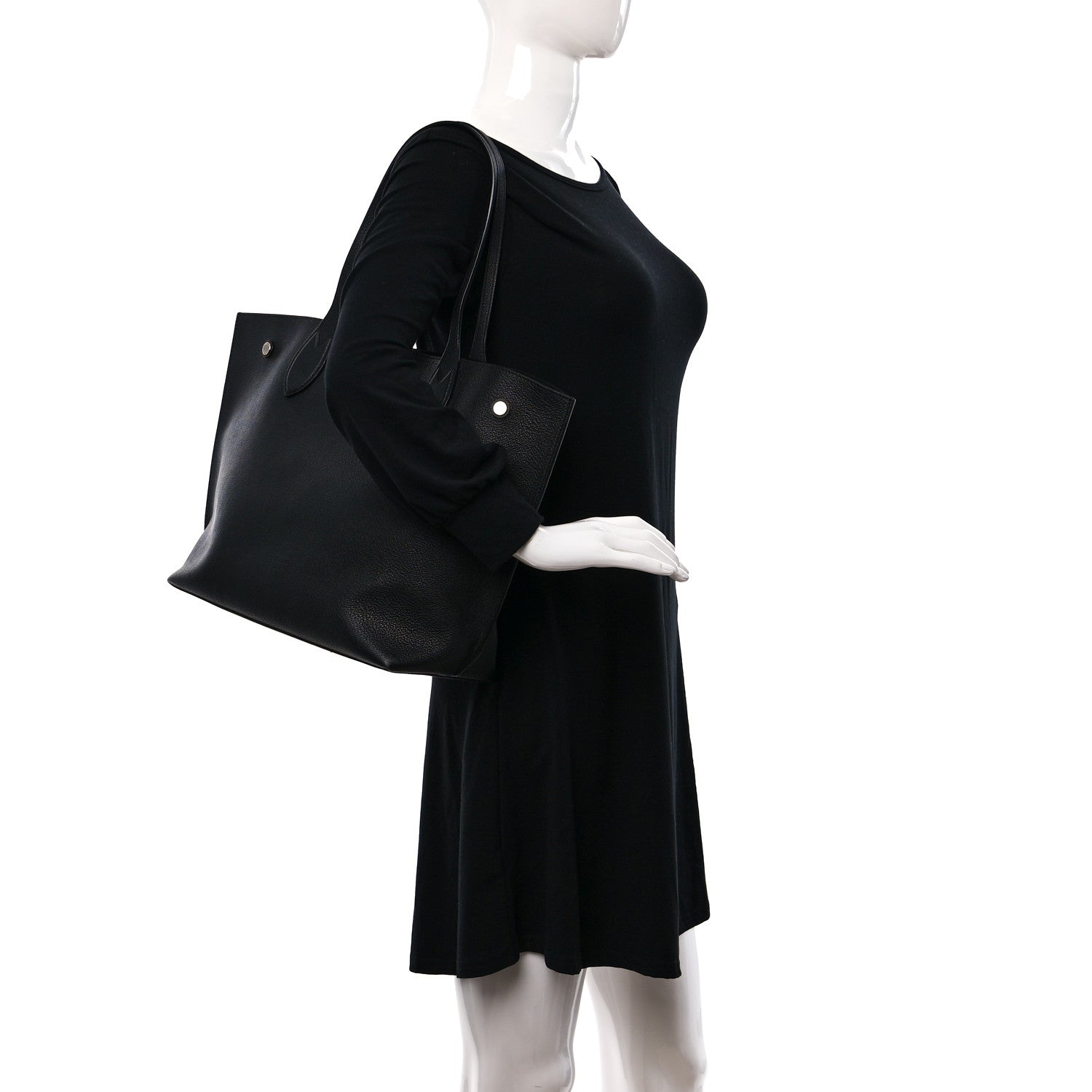 Louis Vuitton Calfskin Lockme Go Tote Black 2 of 8