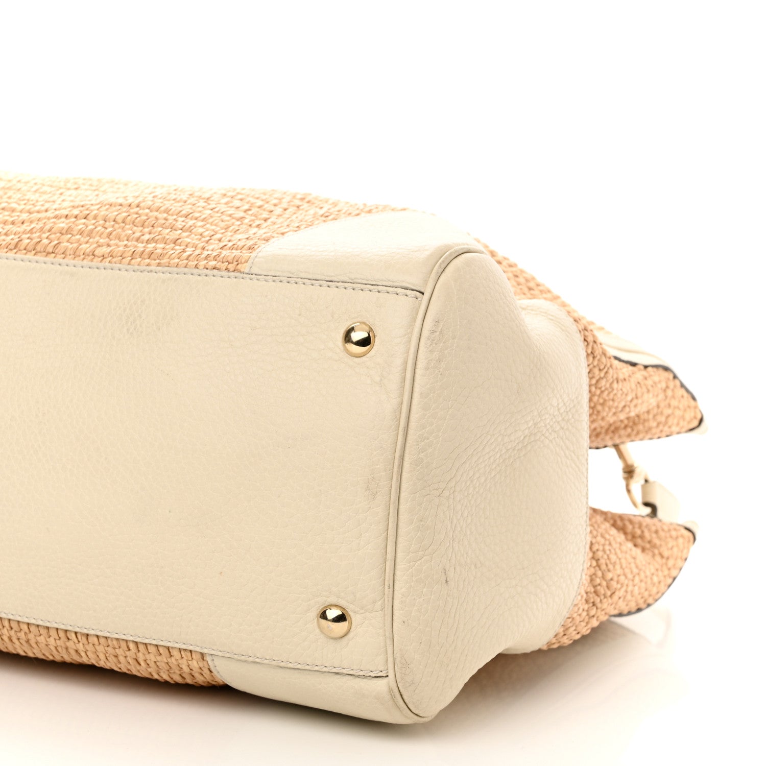 Gucci Calfskin Straw Large Bamboo Shopper Tote Natural 10 of 13