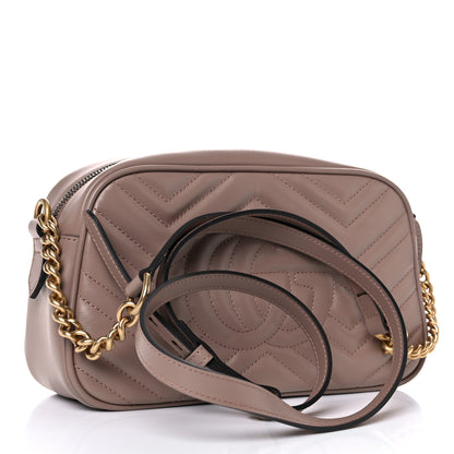 Gucci Calfskin Matelasse Small GG Marmont Chain Shoulder Bag Porcelain Rose 3 of 12