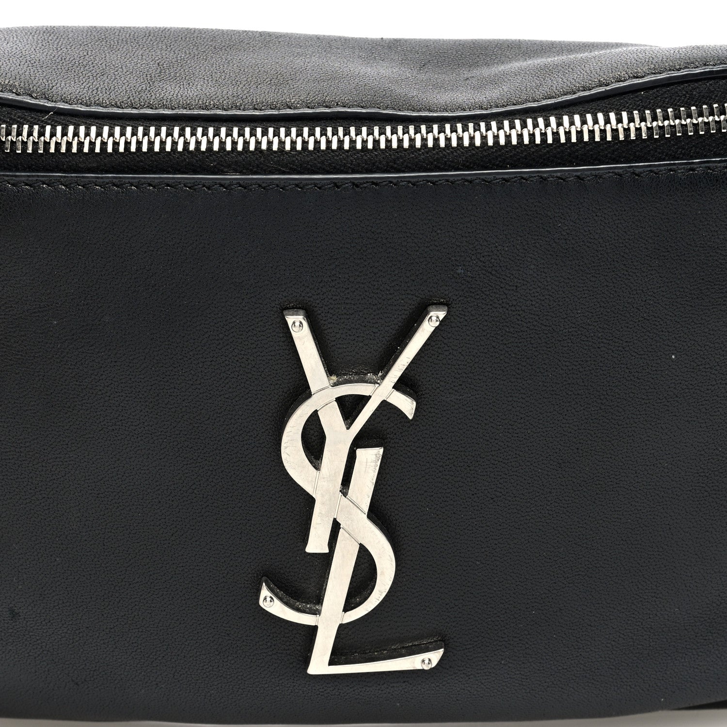 Saint Laurent Lambskin Monogram Belt Bag Black 7 of 9