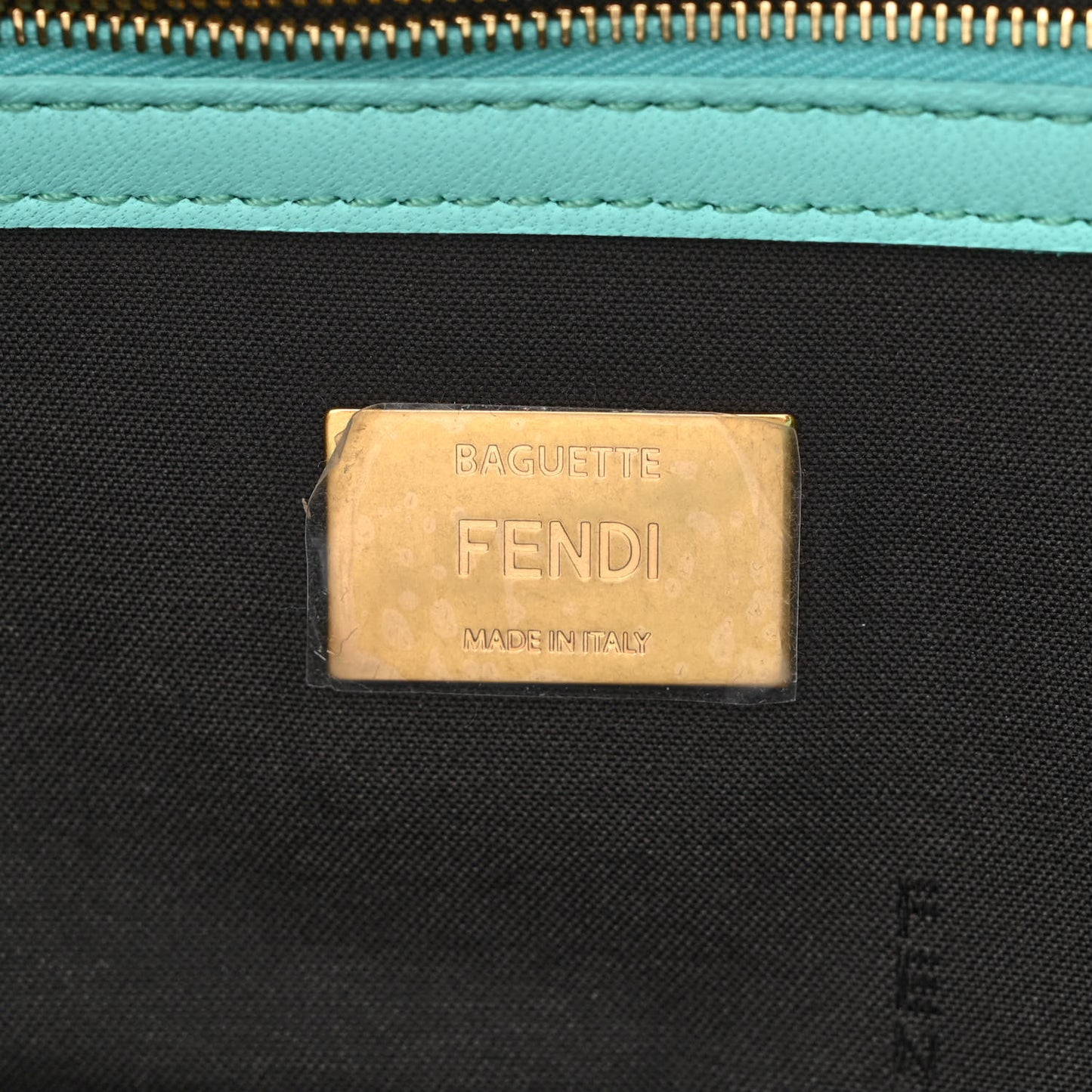 Nappa FF 1974 Embossed Baguette Spring Turquoise
