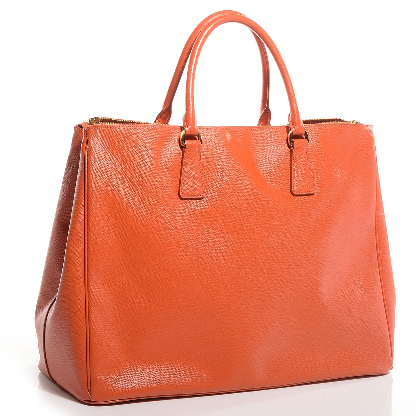 Saffiano Lux Extra Large Galleria Double Zip Tote Papaya