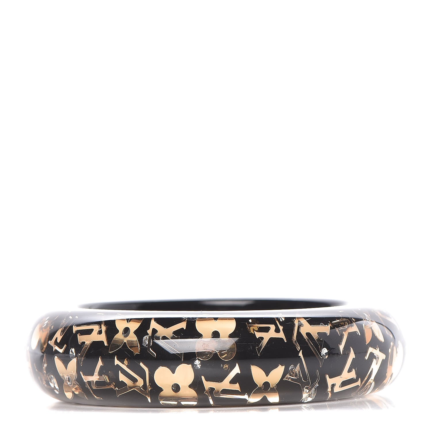 Louis Vuitton Resin Swarovski Medium Inclusion Bracelet GM Black 1 of 3