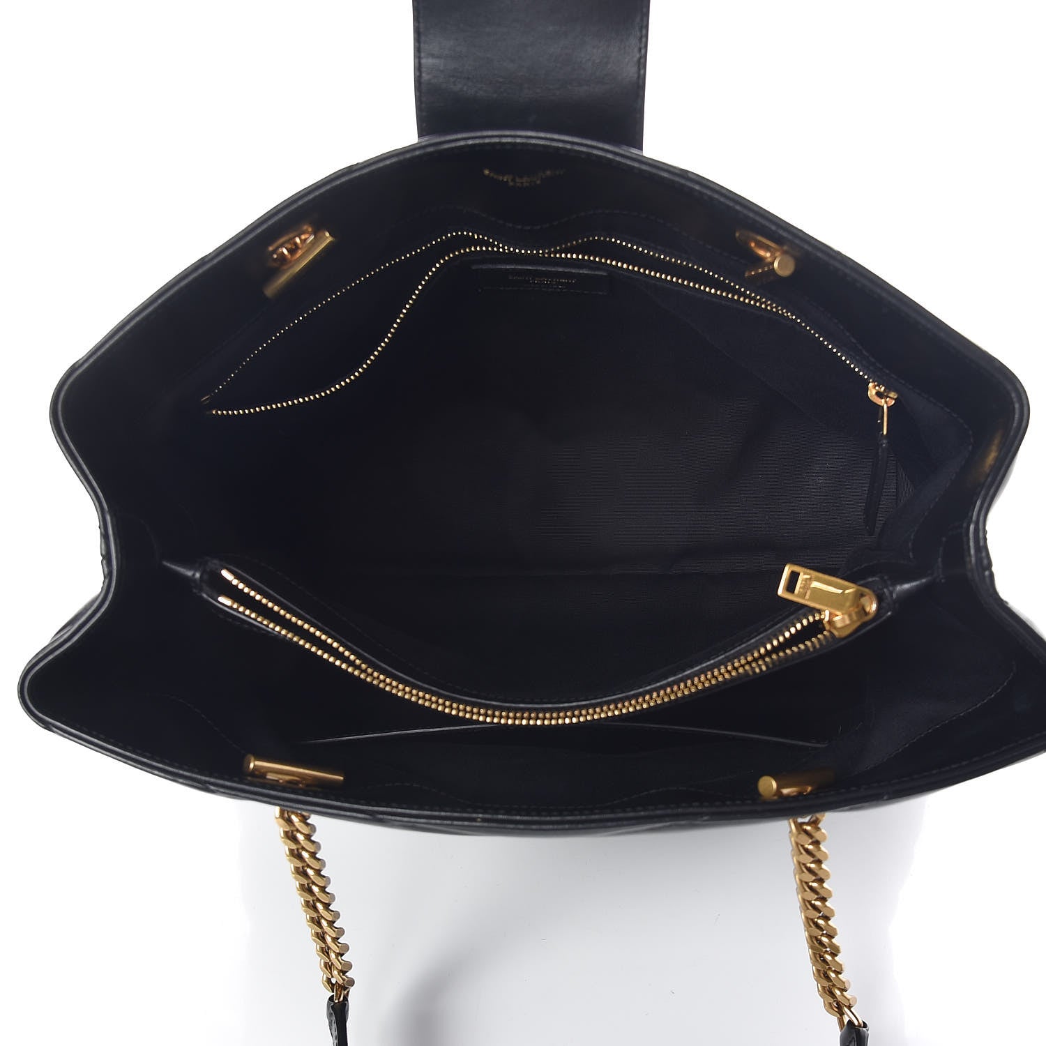 Saint Laurent Calfskin Y Quilted Monogram Large Loulou Shopper Black 7 of 8