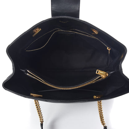 Saint Laurent Calfskin Y Quilted Monogram Large Loulou Shopper Black 7 of 8