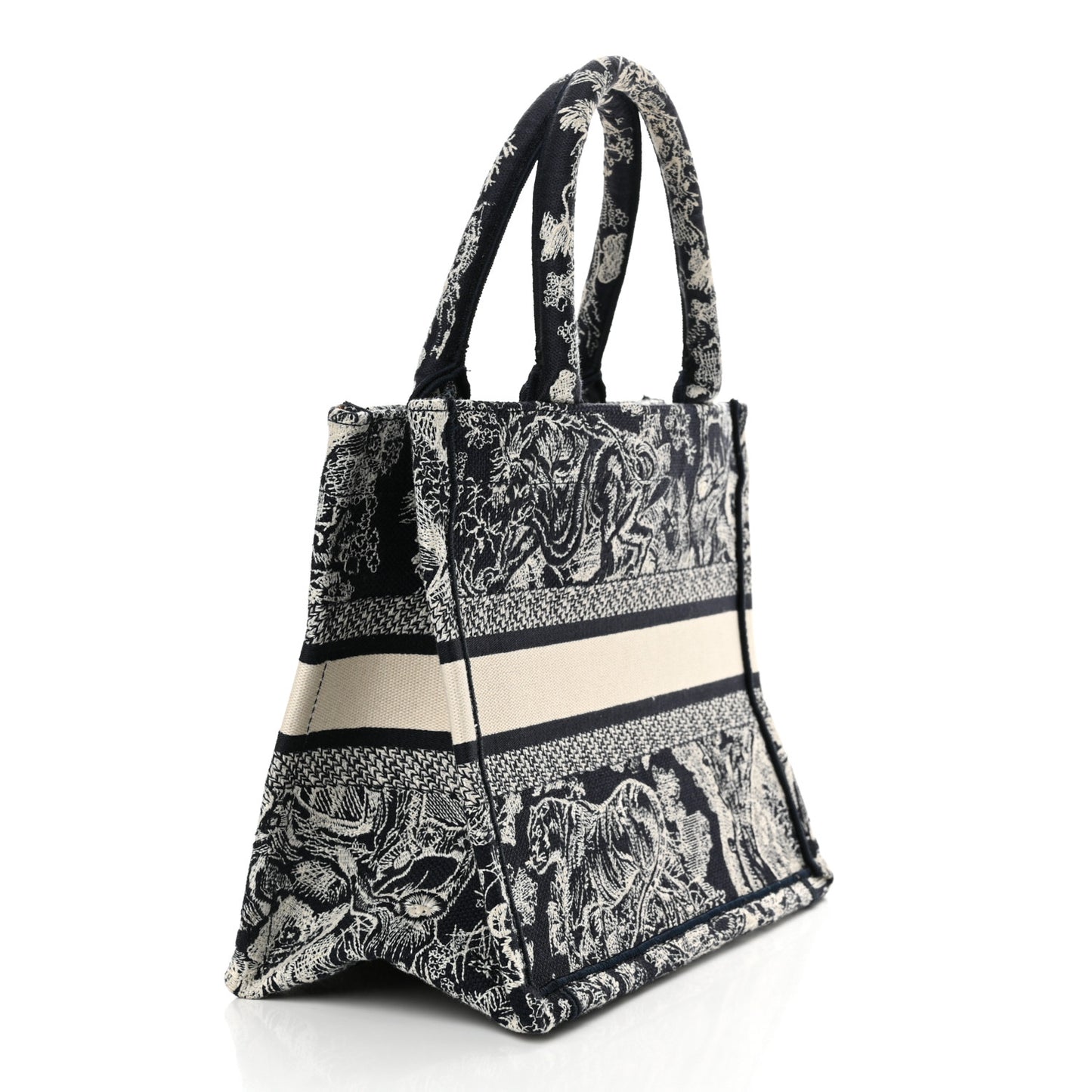 Canvas Embroidered Small Dioriviera Toile De Jouy Book Tote Blue
