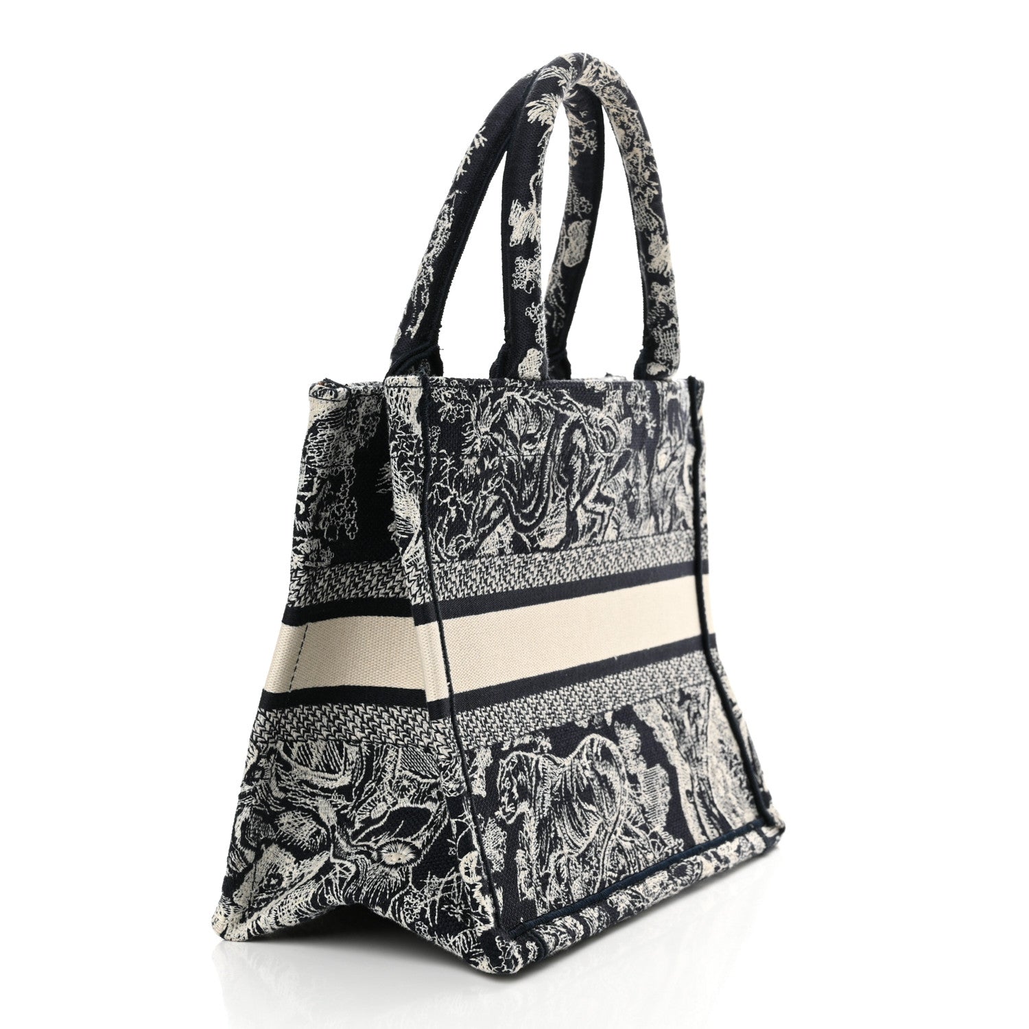 Christian Dior Canvas Embroidered Small Dioriviera Toile De Jouy Book Tote Blue 3 of 16