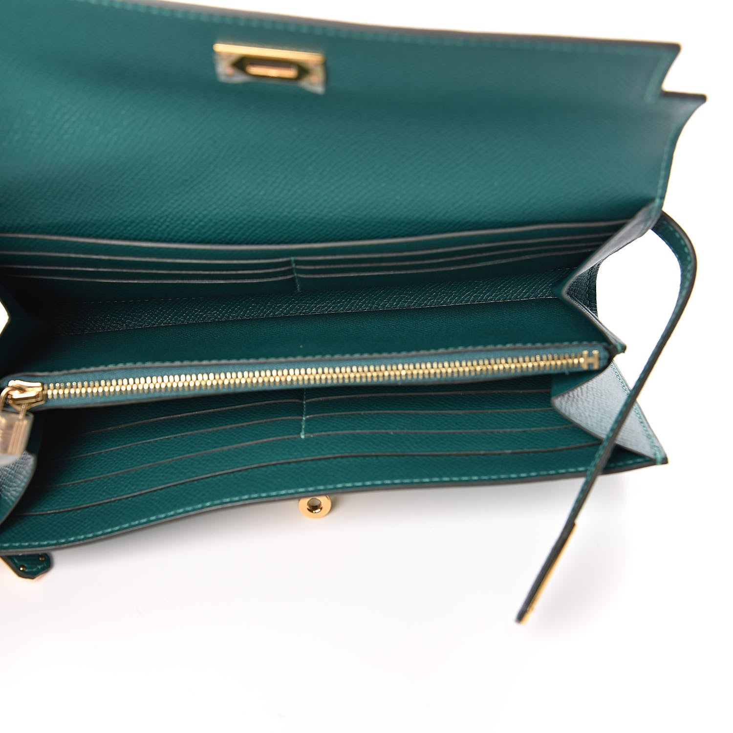 Hermes Epsom Kelly Longue Wallet Malachite 5 of 9