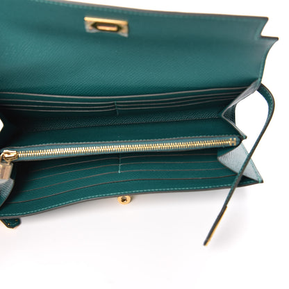 Hermes Epsom Kelly Longue Wallet Malachite 5 of 9