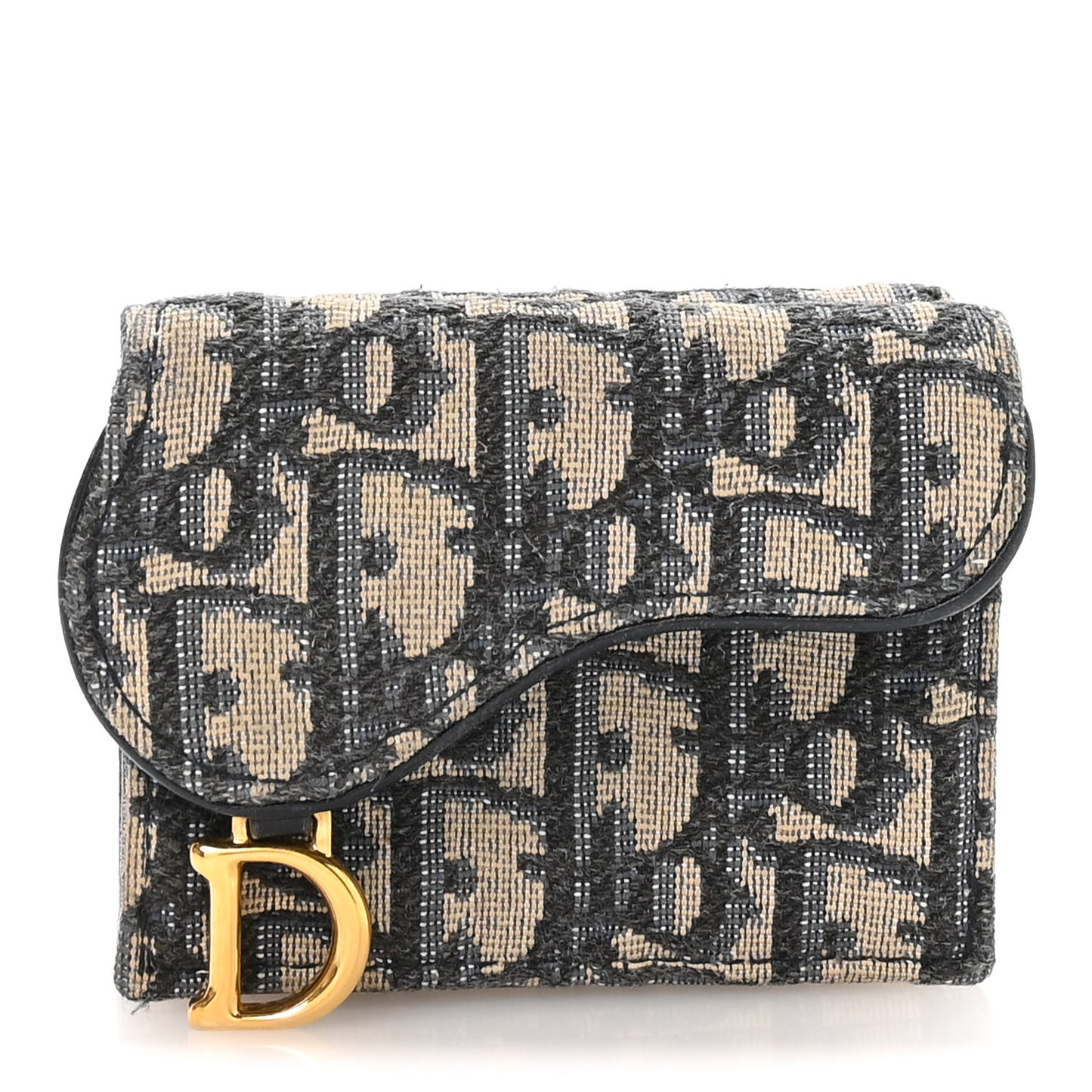 Oblique Saddle Lotus Wallet Blue