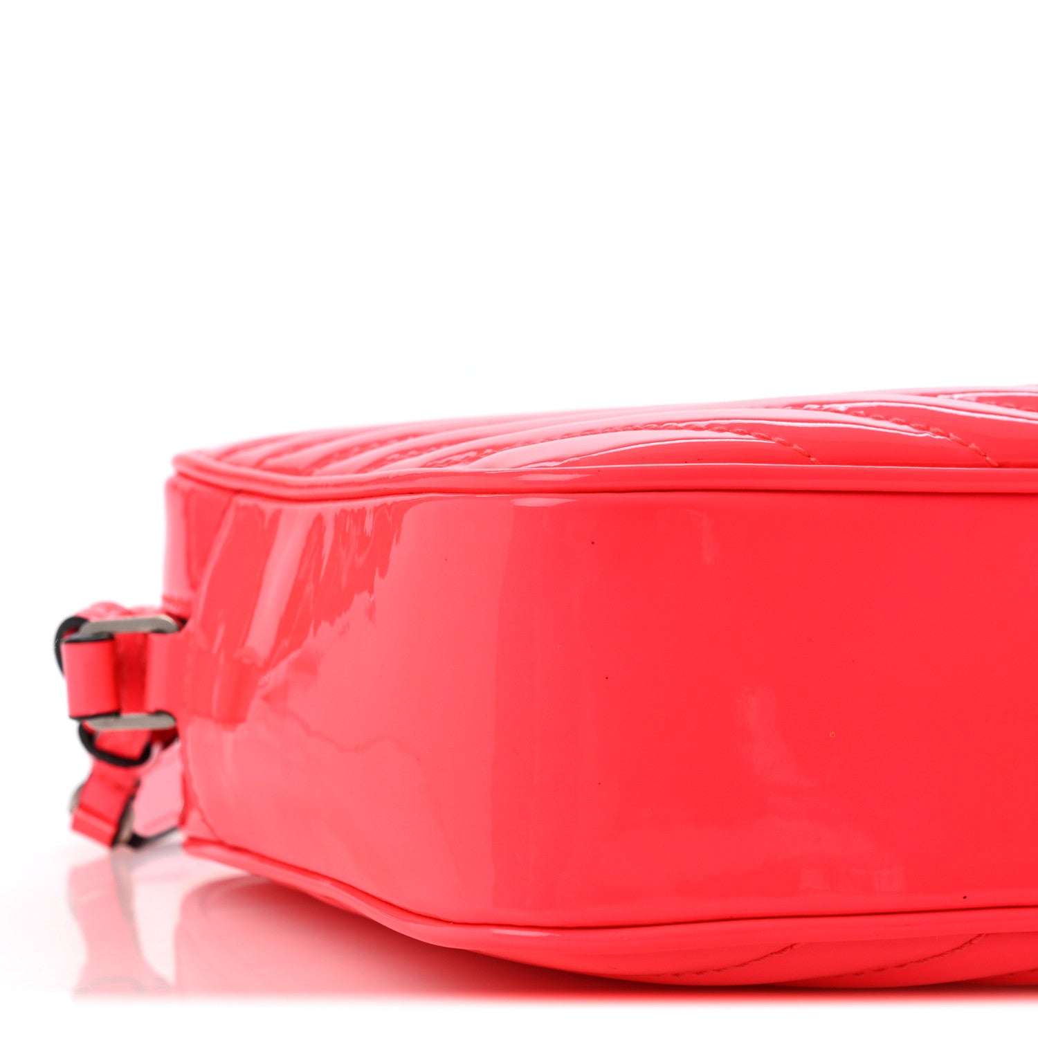 Saint Laurent Patent Calfskin Matelasse Monogram Lou Camera Bag Neon Pink 9 of 14