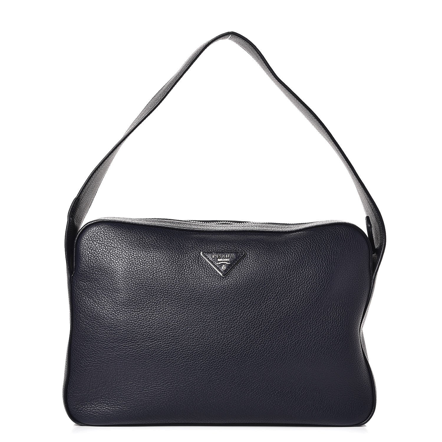 Prada Vitello Daino Shoulder Bag Baltico 1 of 9