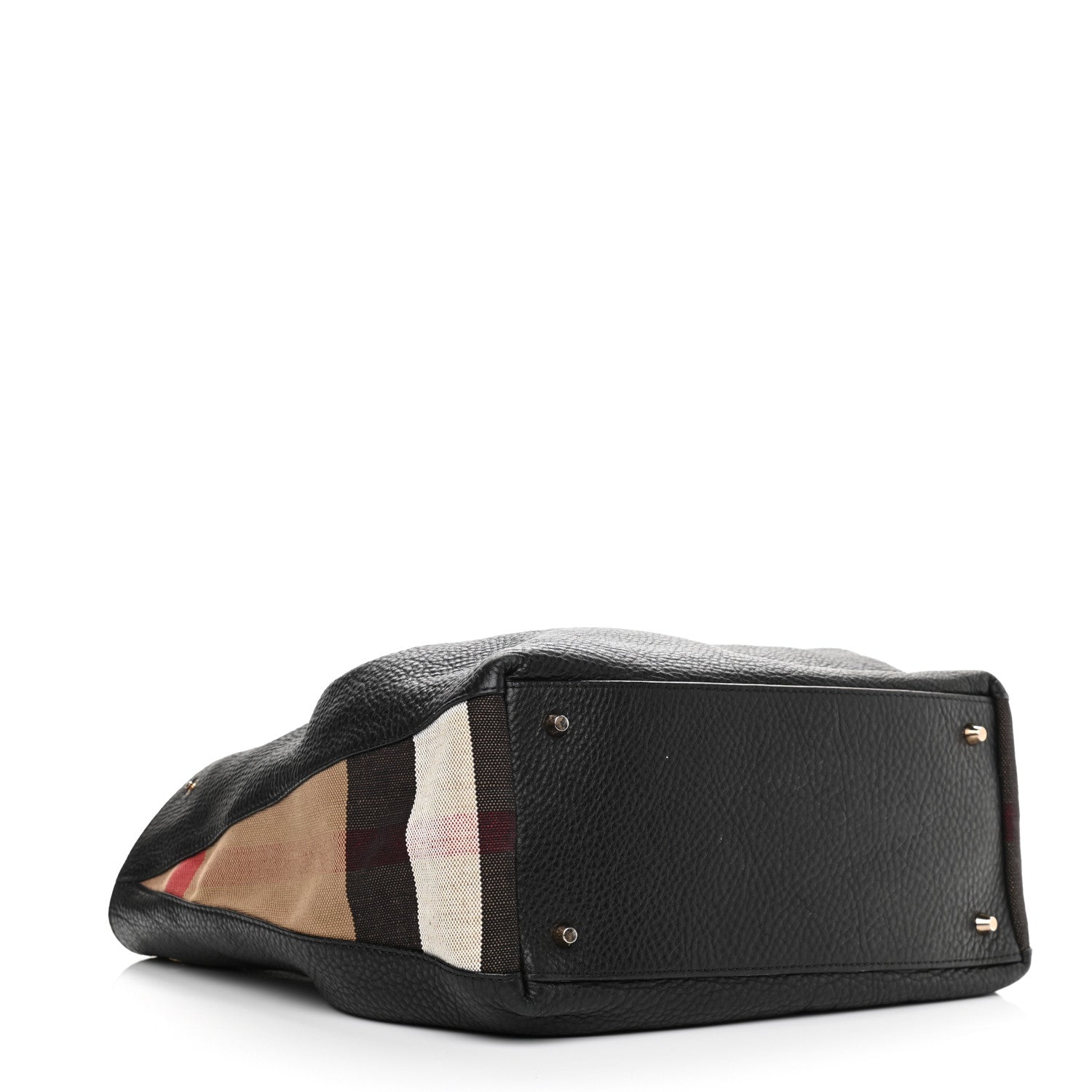 Burberry Grainy Calfskin House Check Medium Maidstone Black 4 of 13