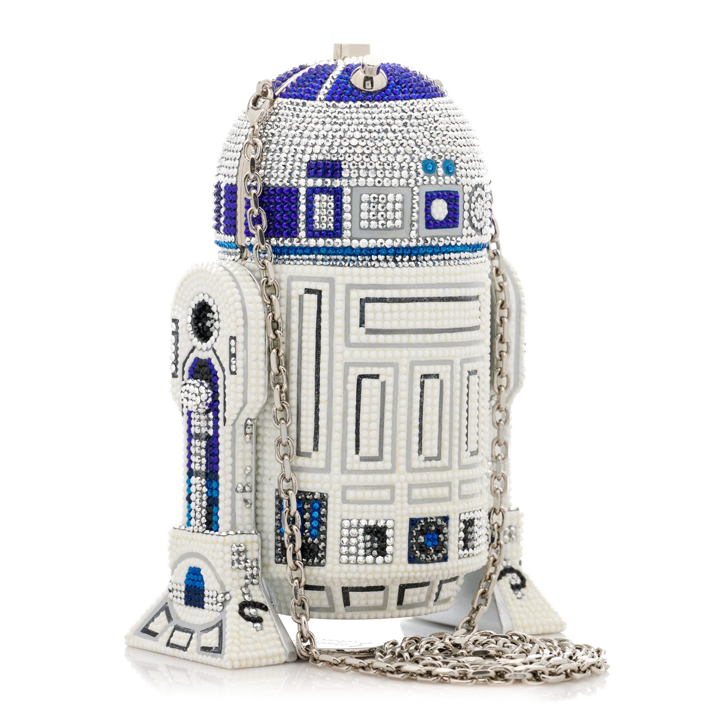 Judith Leiber x STAR WARS Crystal R2D2 Minaudiere Clutch Silver Multicolor 3 of 13