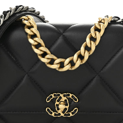 Chanel Lambskin Quilted Chanel 19 Wallet On Chain WOC Black 9 of 12
