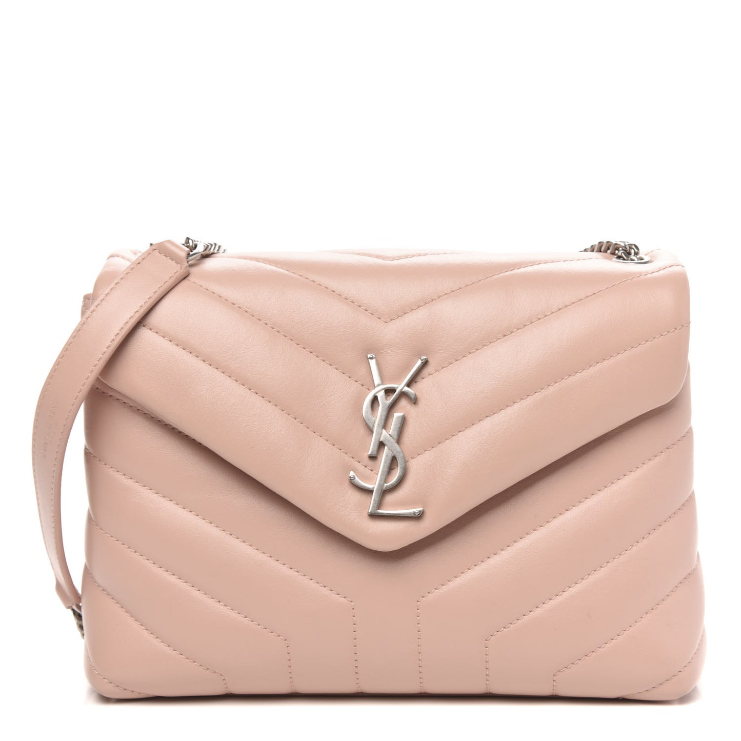 Calfskin Y Quilted Monogram Small Loulou Chain Satchel Rose Antic