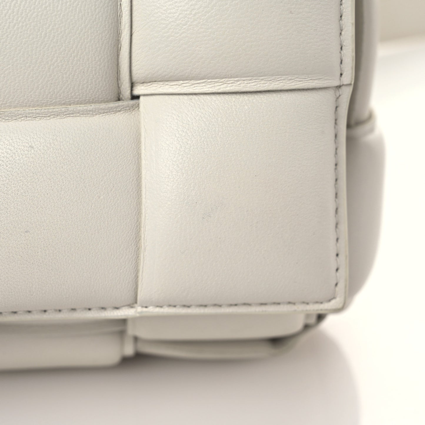 Nappa Maxi Intreccio Padded Cassette Crossbody Bag Chalk
