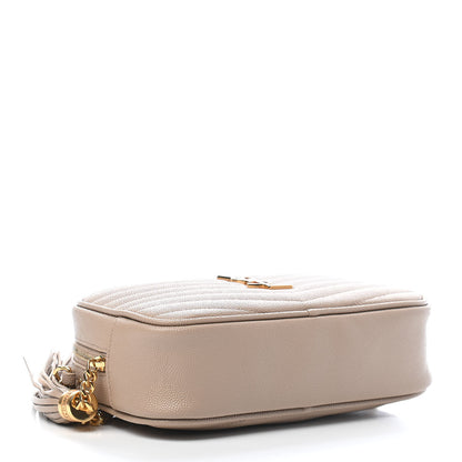 Saint Laurent Grain De Poudre Matelasse Monogram Mini Lou Camera Bag Dark Beige 3 of 7