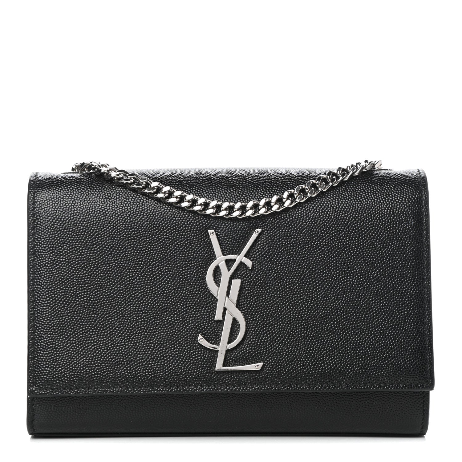 Saint Laurent Grain De Poudre Small Monogram Kate Satchel Black 1 of 9
