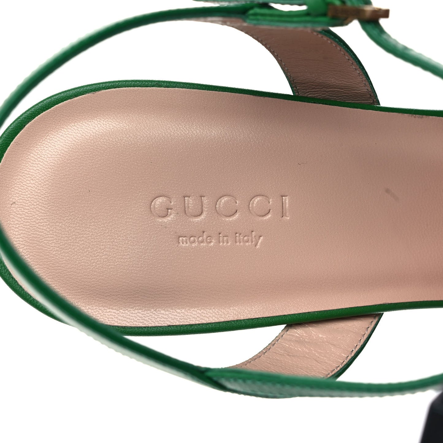Lifford Calfskin GG Marmont Ankle Wrap 75mm Sandals 40 New Shamarock